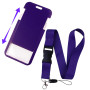 Lanyards avec support d'identification de 20 pouces Longes violettes unisexes pour badges ID Longe en polyester lisse et doux po