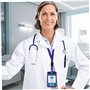 Lanyards avec support d'identification de 20 pouces Longes violettes unisexes pour badges ID Longe en polyester lisse et doux po