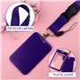Lanyards avec support d'identification de 20 pouces Longes violettes unisexes pour badges ID Longe en polyester lisse et doux po