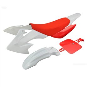 Vuzmode Kits de carénage en Plastique CRF50 + Mousse Souple à Texture givrée Rouge impressionnante