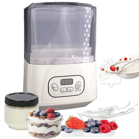 JMbpkduHs Yaourtière 1l Entièrement Automatique - Yaourtière Domestique à Température Réglable - Multicuiseur Fermenteur Natto -