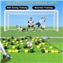 Trampoline de football 2 m/6,56 pi, entraîneur de gardien de but, planche de rebond avec sac de rangement pour ballons et 4 poch