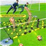 Trampoline de football 2 m/6,56 pi, entraîneur de gardien de but, planche de rebond avec sac de rangement pour ballons et 4 poch