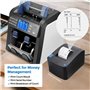 JMbpkduHs Machine à Compter Et à Distribuer l'argent avec Poche De Rejet, Détection des Faux Billets 2 Cis/UV/MG/IR, Compteur De
