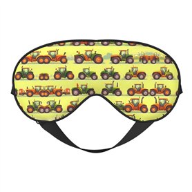 Green Fields Masque doux pour les yeux Motif machine agricole Idéal pour le voyage/le bureau/le yoga/la sieste