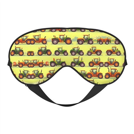 Green Fields Masque doux pour les yeux Motif machine agricole Idéal pour le voyage/le bureau/le yoga/la sieste