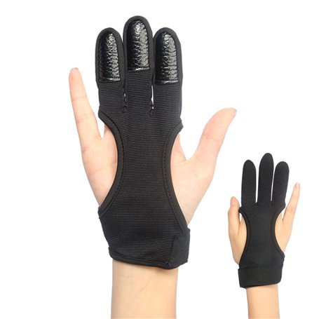 Cunlvyyds Gants de tir à l'arc Trois Gants de Protection des Doigts Arc en Cuir avec Gardiens pour Les Jeunes Adultes débutants