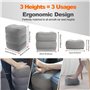 Voyage Oreiller 3-Couche Polyvalent Repose-pieds Réglables en Hauteur Coussin Jambe avec Sac de Gonflage
