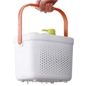 Panier de douche portable en plastique panier de douche en maille avec poignée panier de rangement de salle de bain panier de ra