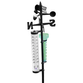 Station météorologique sans fil avec support de rotation 55 '' Station météorologique de configuration facile avec une jauge plu