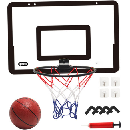 Porte de Basket-Ball de Basket-Ball Set Suspendu PVC Panier Ballon Ballon Porte avec Une Balle et Une Pompe et 4 Crochets pour L