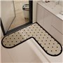 YongXinMY Tapis de bain en forme de cœur - Motif rétro Diatomée - Tapis de salle de bain en forme de L antidérapant et lavable p