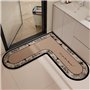 YongXinMY Tapis de bain en forme de cœur - Motif rétro Diatomées - Tapis de salle de bain en forme de L antidérapant et lavable