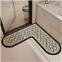 YongXinMY Tapis de bain en forme de cœur - Motif rétro Diatomées - Tapis de salle de bain en forme de L antidérapant et lavable