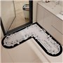 YongXinMY Tapis de bain en forme de cœur - Motif rétro - Diatomées - Absorbant la boue - Antidérapant et lavable - Pour toilette