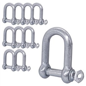 Lot de 10 manilles en acier galvanisé de 6 mm avec goupille