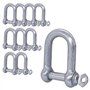 Lot de 10 manilles en acier galvanisé de 6 mm avec goupille