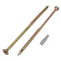 Marcopol Lot de 6 vis à bois en acier zingué jaune Tête Torx Type 17 Tête fraisée Vis à panneaux d'aggloméré 6