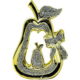 Élégance rayonnante : sculpture en forme de poire en diamant écrasé en or – Un décor luxueux pour les intérieurs modernes