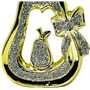 Élégance rayonnante : sculpture en forme de poire en diamant écrasé en or – Un décor luxueux pour les intérieurs modernes, les t