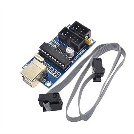 TECNOULAB 1 pièces USBtinyISP AVR USB Minuscule Programmeur de Chargeur de démarrage fai avec câble de Programmation