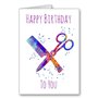 GFC Ciseaux de Coiffeur personnalisés Peigne de Coiffure Carte d'anniversaire Motif styliste Aquarelle 12