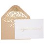 50 Pack Félicitations Card - Cartes de vœux élégantes avec `` Félicitations '' en relief en lettres d'or - pour l'engagement, la