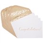 50 Pack Félicitations Card - Cartes de vœux élégantes avec `` Félicitations '' en relief en lettres d'or - pour l'engagement, la