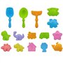 Latebebebe 15pcs Moules de Sable Set Cartoon Cartoon Safe & Fun Sand Toys Educational and Learning Toys for Boys Girls Children