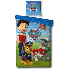 LesAccessoires Pat Patrouille Parure de Lit 2 pièces pour Enfant - Housse de Couette (140x200) + Taie d'oreiller (63x63)