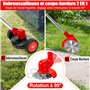 Coupe Bordure sans Fil avec Batterie 4.0Ah et 3 Types de Lames