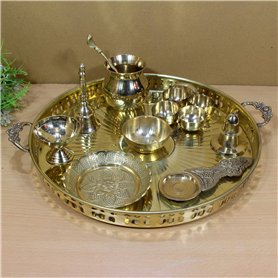 Poignée en laiton Puja Thali