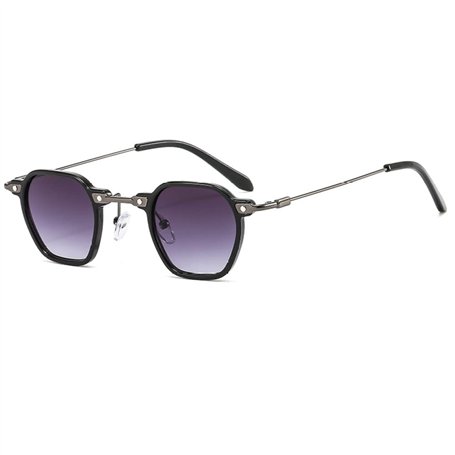 XXGJOALD Lunettes de soleil rondes 2025 pour femmes et hommes - Type d'émetteur - Verres dégradés - Alliage - Cadre en métal - D