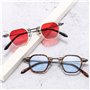 XXGJOALD Lunettes de soleil rondes 2025 pour femmes et hommes - Type d'émetteur - Verres dégradés - Alliage - Cadre en métal - D