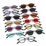 XXGJOALD Lunettes de soleil rondes 2025 pour femmes et hommes - Type d'émetteur - Verres dégradés - Alliage - Cadre en métal - D