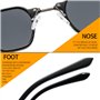 XXGJOALD Lunettes de soleil rondes 2025 pour femmes et hommes - Type d'émetteur - Verres dégradés - Alliage - Cadre en métal - D