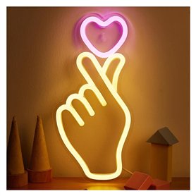 MINGYTN LED néon signe Enseigne Murale LED Au Néon Main + Cœur Pour Chambre À Coucher