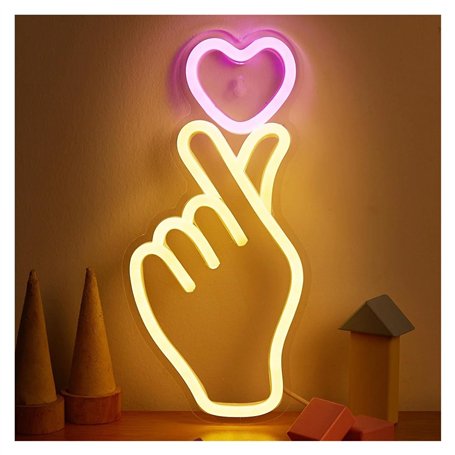 MINGYTN LED néon signe Enseigne Murale LED Au Néon Main + Cœur Pour Chambre À Coucher