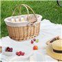 Panier en Osier avec poignée, Panier de Pique-Nique en Osier Naturel de 15x11 Pouces, entrave Pique-Nique avec Doublure, paniers