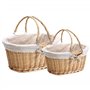 Panier en Osier avec poignée, Panier de Pique-Nique en Osier Naturel de 15x11 Pouces, entrave Pique-Nique avec Doublure, paniers
