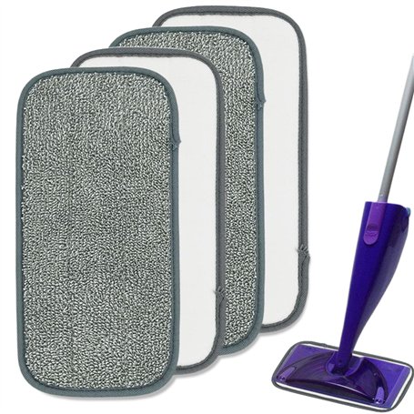 Tampons de vadrouille réutilisables 4pcs 12 x 6 Tampons de vadrouille plats absorbants Remplacement la machine à jet humide lava
