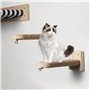 MOUNTTU Lot de 2 marches murales pour Chat, étagères murales en Bois recouvertes de Corde Jute, Meubles Peu encombrants pour Cha