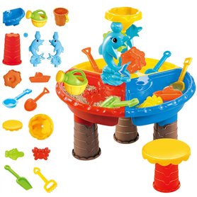 Upiulote Table à Eau pour Tout-Petits 1 Ensemble Table de Sable coloré avec Mignon Dauphin abbs sensoriel interactif Parent-Enfa