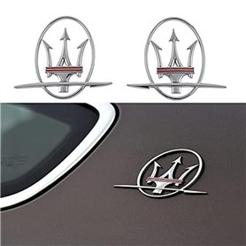 Lot de 2 Autocollants D'emblèmes de Voiture pour Maserati Levante Quattroporte Ghibli MC20 GT Gran Cabrio MC GranSport Coupe Acc
