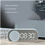 cigemay Réveil avec Haut-Parleur Bluetooth/lumière Rétroéclairée/écran Miroir, Horloge Numérique Blanche avec Radio FM Chargemen