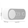 cigemay Réveil avec Haut-Parleur Bluetooth/lumière Rétroéclairée/écran Miroir, Horloge Numérique Blanche avec Radio FM Chargemen