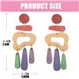 Boucles d'oreilles élégantes avec motifs géométriques irréguliers pour femmes, matériaux en bois robustes et portables à la mode