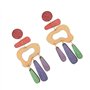 Boucles d'oreilles élégantes avec motifs géométriques irréguliers pour femmes, matériaux en bois robustes et portables à la mode