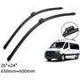 KCKEM Essuie-Glaces pour Mercedes-Benz Sprinter 2018 2019 2020 2021 26 "+24" Ensemble de balais d'essuie-Glace de fenêtre Avant 