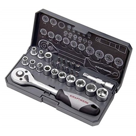 Kraftwerk Coffret de douilles basic line 1/4 kraftwerk - 26 pièces - 204.100.000